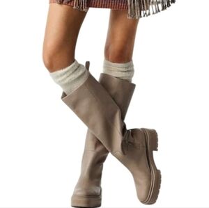 Sam Edelman Larina Nude Color Leather Lug Soles Tall Shaft Boots. EUC Sz 10